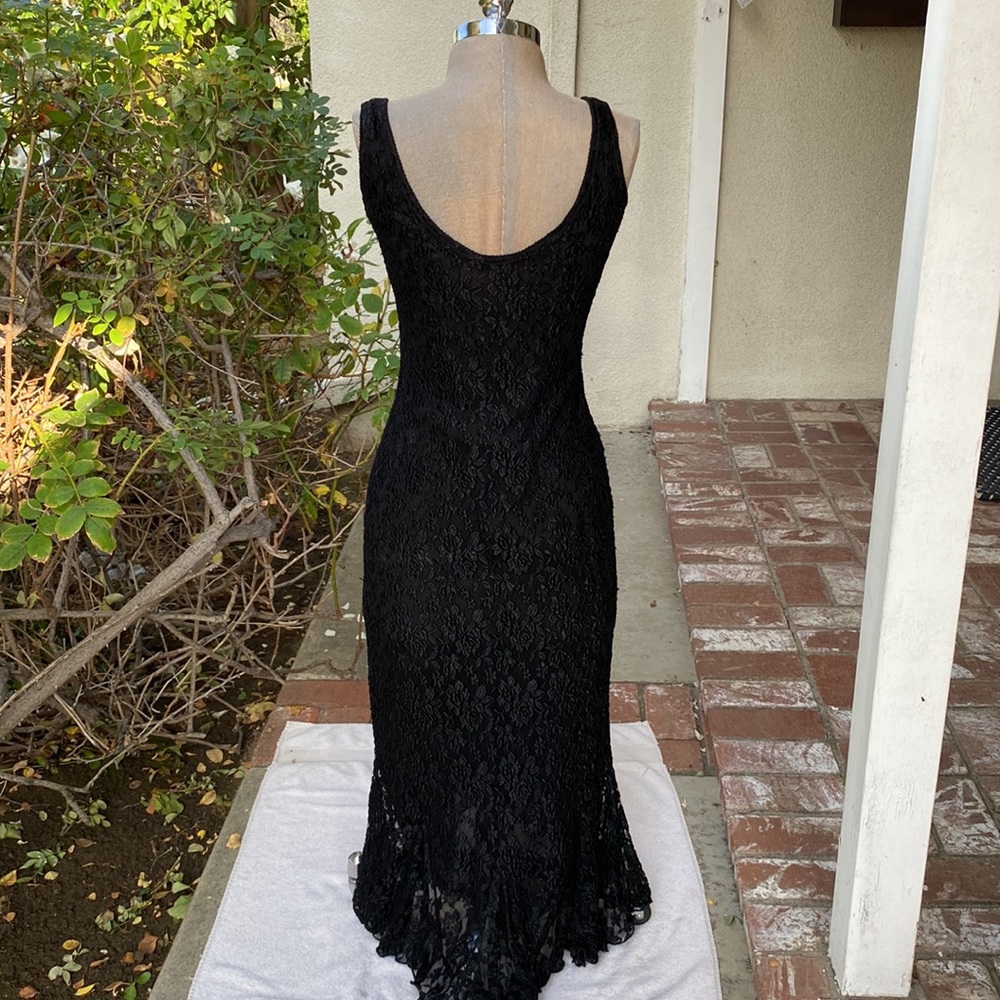 SARA MIQUE VINTAGE BLACK SILK FRENCH LACE - Picture 13 of 16